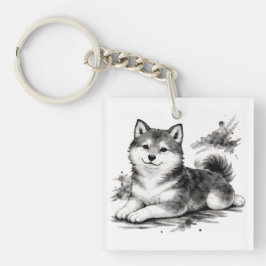 【Japanese Ink Puppy Acrylic Keychain】 Schlüsselanhänger