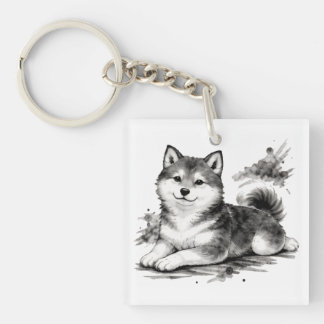 【Japanese Ink Puppy Acrylic Keychain】 Schlüsselanhänger