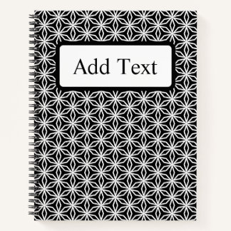 Japanese-Inspired Geometric Black & White Custom Notizbuch