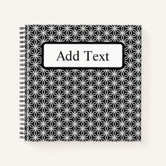 Japanese-Inspired Geometric Black & White Custom Notizbuch