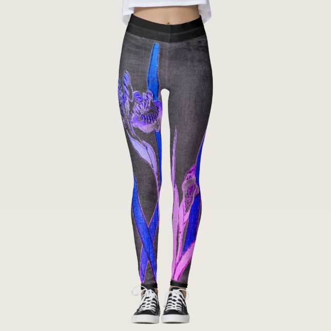 JAPANESE IRIS BLACK Leggings
