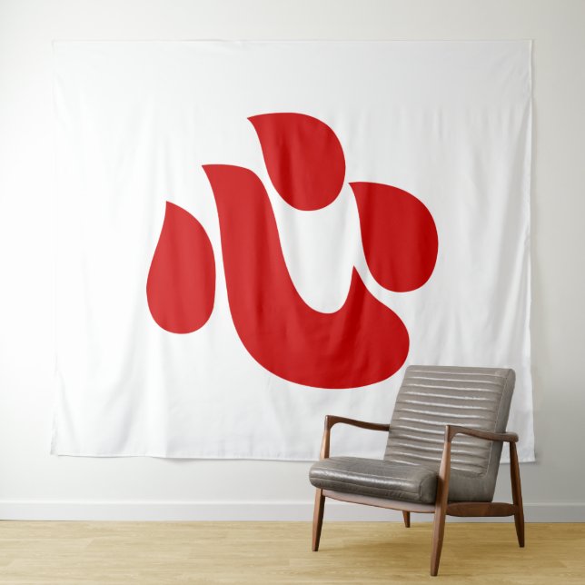 Japanese Kanji Heart 【Shin/Kokoro】 心 Wandteppich (Beispiel (Horizontal))