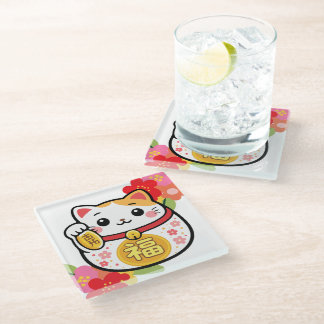 Japanese Kawaii Maneki Glasuntersetzer