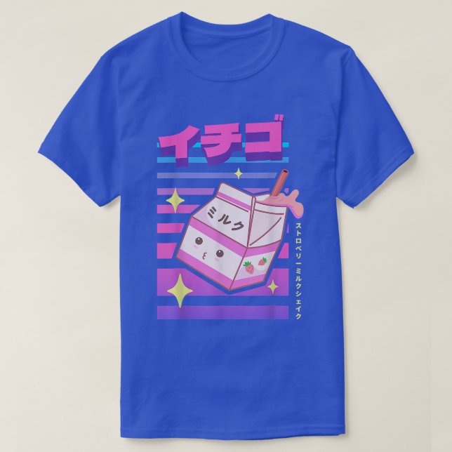 Japanese Kawaii Strawberry Milk Shake Carton Funny T-Shirt (Design vorne)