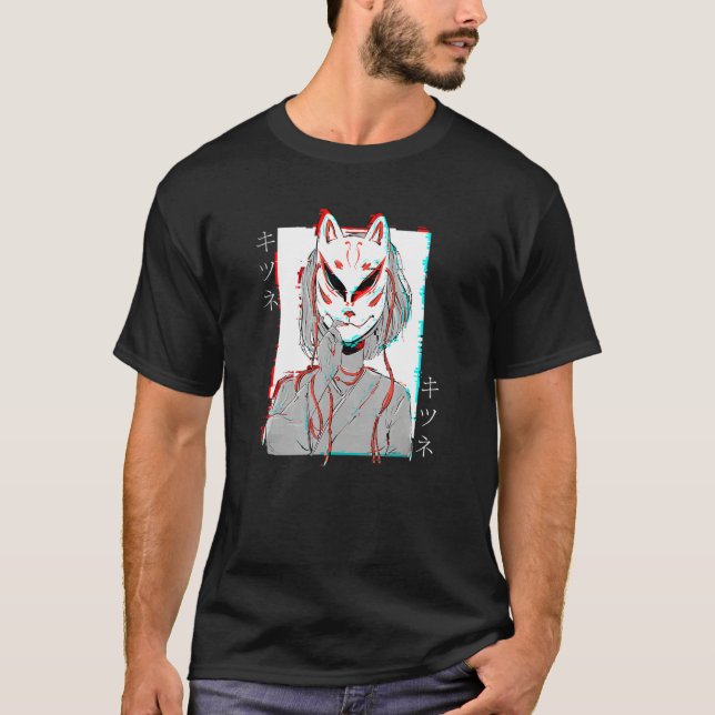 Japanese Kitsune Folklore Fantasy Demon Nine Taile T-Shirt (Vorderseite)