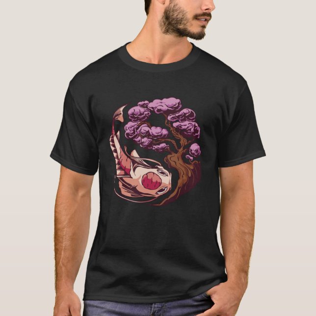 Japanese Koi and Koi with cherry blossom and Sakur T-Shirt (Vorderseite)
