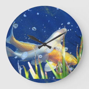 japanese koi clock große wanduhr