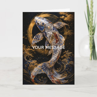 Japanese Koi Fish Kintsugi Gold Art Personalized  Karte