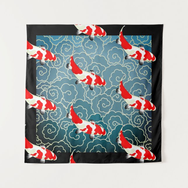 JAPANESE KOI FISH Tapestry Wandteppich (Vorderseite)