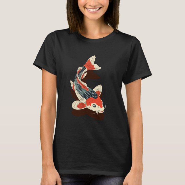Japanese Koi Fish Ukiyo-e & Irezumi Tattoo Art Zen T-Shirt (Vorderseite)