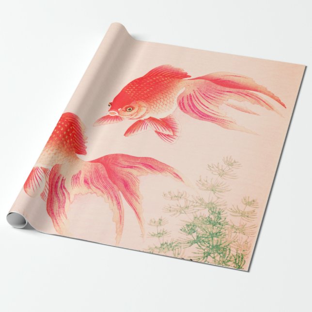 JAPANESE KOI FISH Wrapping Paper Geschenkpapier (Ungerollt)