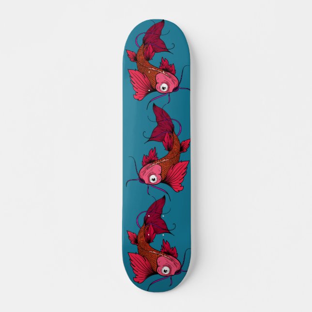 Japanese Koi Karper Fish Tattoo Design Skateboard (Vorne)