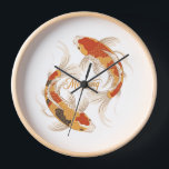 Japanese Koi Symbol of Meaning Zen Inspired Design Uhr<br><div class="desc">Time carries meaning. Inspired by the timeless symbolism of koi fish, this design reflects perseverance, patience, and the quiet strength required to follow one's path. In Japanese culture, koi represent the journey of transformation — moving steadily forward through life's currents. Within a space, this design becomes more than a way...</div>
