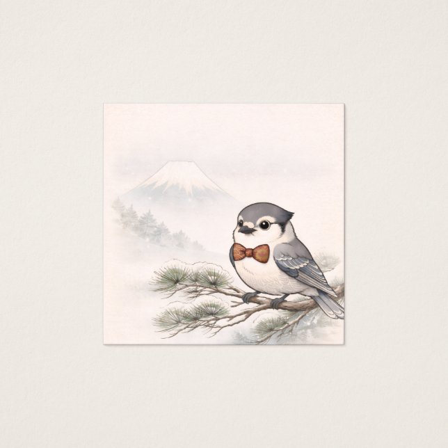 Japanese Landscape&Canada Jay Minimal Display Card (Vorderseite)