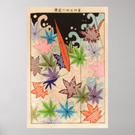 Japanese Maple Leaf Art Print Seiko Ueno Autumn Poster