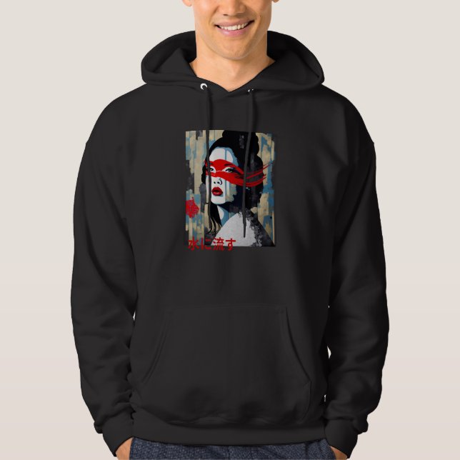 Japanese Modern with Proverb Writing Streetwear Fa Hoodie (Vorderseite)