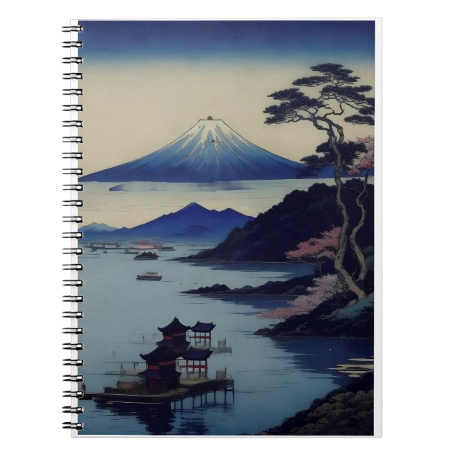 Japanese Mount Fuji Landscape Notebook Notizblock (Vorderseite)
