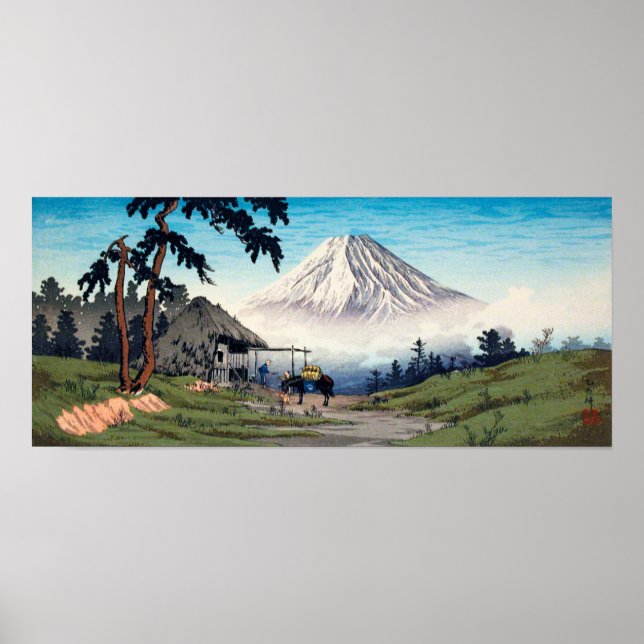 Japanese Mt. Fuji vintage design art ポスター Poster (Vorne)
