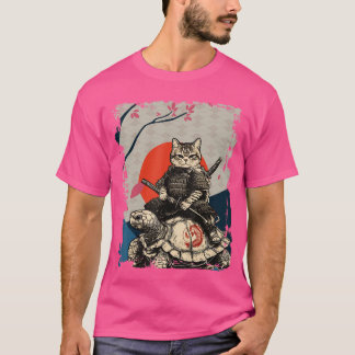 Japanese Ninja Art and Japan Samurai Cat onurtle f T-Shirt