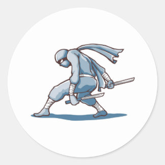 Japanese Ninja Runder Aufkleber