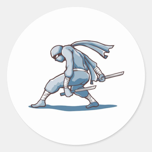 Japanese Ninja Runder Aufkleber (Vorderseite)