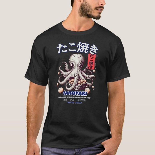 Japanese Octopus Harajuku Anime  Manga Takoyaki St T-Shirt (Vorderseite)