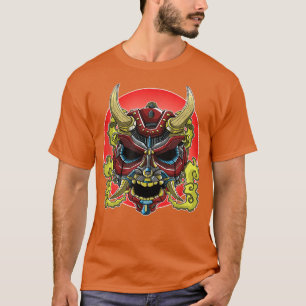 Japanese Oni Demon Mask - Evil Mythical Creatures T-Shirt