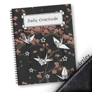 Japanese Origami Crane Cherry Blossom Journal Notizbuch