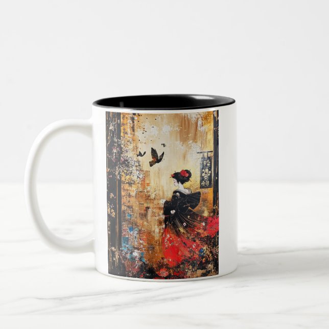 Japanese painting style GEISYA MAG08 Zweifarbige Tasse (Links)