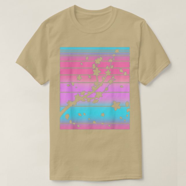 Japanese Pink Flower Sakura 90s Vaporwave Cherry B T-Shirt (Design vorne)