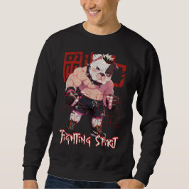 Japanese Retro Anime Bulldog MMA Mixed Martial Art Sweatshirt