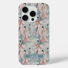 Japanese Sakura Geisha Pattern Monogrammed Case-Mate iPhone Hülle