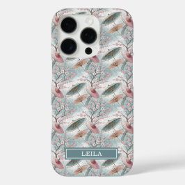 Japanese Sakura Umbrella Pattern Monogrammed iPhone 16 Pro Hülle