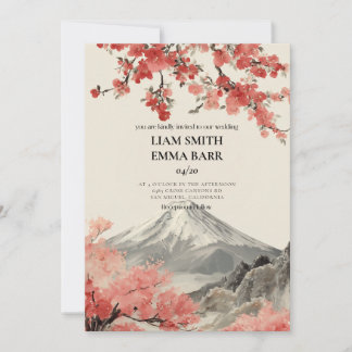 Japanese Sakura Wedding Invitation Einladung