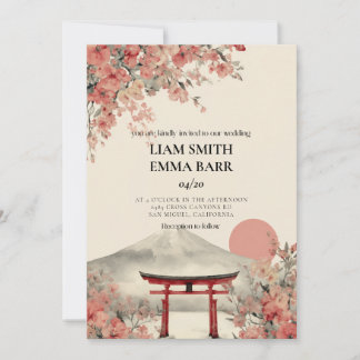 Japanese Sakura Wedding Invitation Einladung