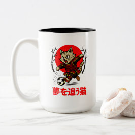 Japanese Samurai Soccer Anime Neko Dream Chaser Zweifarbige Tasse