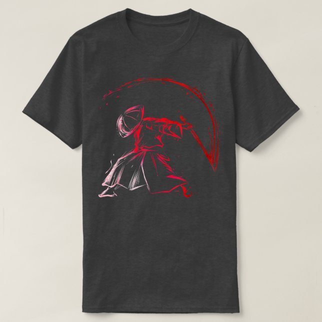 Japanese Samurai Swinging His Samurai Sword Japane T-Shirt (Design vorne)