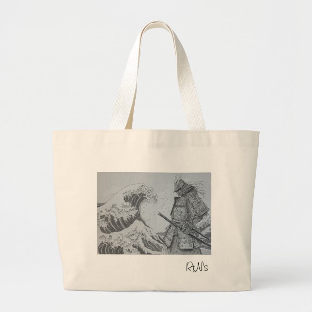 Japanese　Samurai&Ukiyoe tote bag Jumbo Stoffbeutel (Vorne)