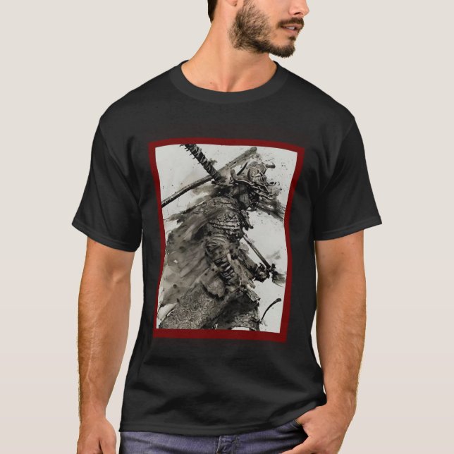 Japanese Samurai Vintage Fighter Retro T-Shirt (Vorderseite)