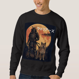 Japanese Samurai Warrior and Shiba Inu Dog Full Mo Sweatshirt
