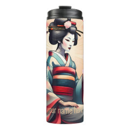JAPANESE SCHAUTY GEISHA FRAU CHERRY BLOSSOMS THERMOSBECHER