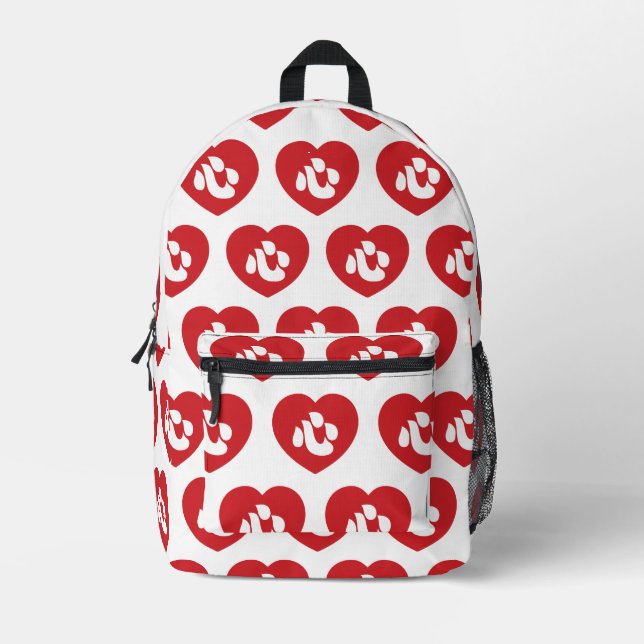 Japanese Shin Kanji Kokoro Heart 心 Bedruckter Rucksack (Vorderseite)