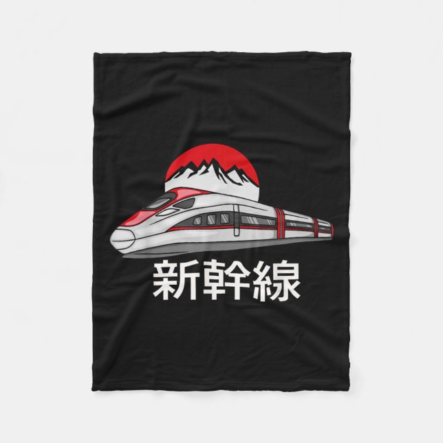 Japanese Shinkansen Model Train Funny Bullet Train Fleecedecke (Vorderseite)
