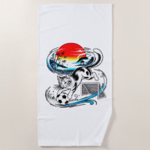 Japanese Soccer Cat Beach For Summer, Travel fans