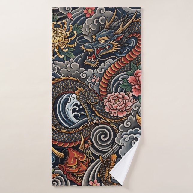Japanese tattoo art badehandtuch (Badehandtuch)