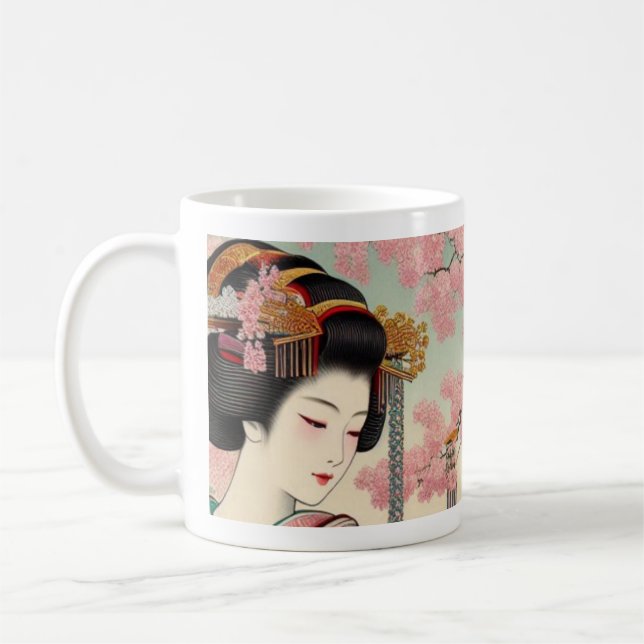 Japanese Traditional Maiko Sakura  Kaffeetasse (Links)
