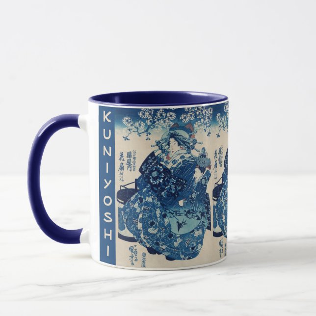 Japanese Ukiyo-e – Utagawa Kuniyoshi – Custom Text Tasse (Links)