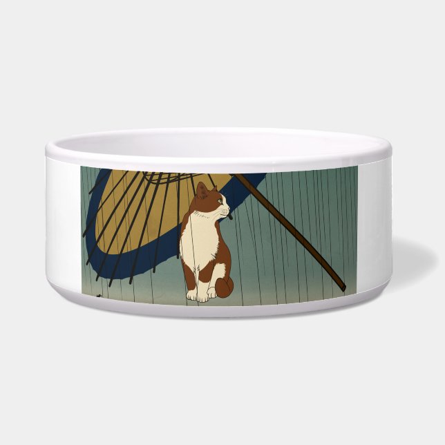 Japanese Ukiyoe Rainy Cat Napf (Vorderseite)