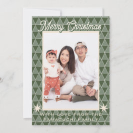 Japanese Uroko Pattern Christmas Photo  Feiertagskarte