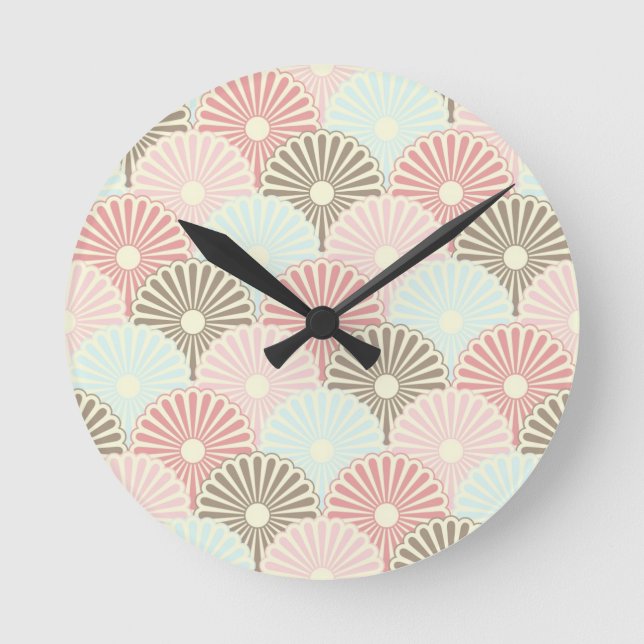 Japanese vintage pattern runde wanduhr (Vorderseite)